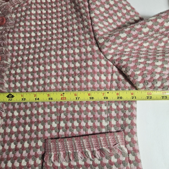 Vintage Collector Pendleton Women Size 14 Rose Fringed Front Button Wool Blazer - Picture 3 of 8